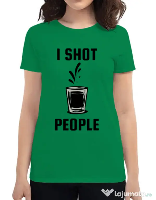 Tricou ADLER dama I shot people Verde mediu