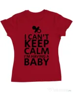 Tricou ADLER dama I am having a baby Rosu