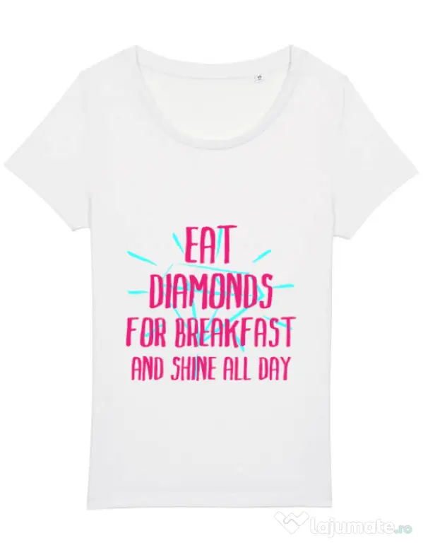 Tricou STANLEY STELLA dama Eat diamonds Alb