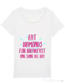 Tricou STANLEY STELLA dama Eat diamonds Alb