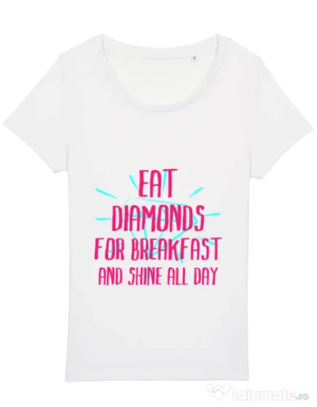 Tricou STANLEY STELLA dama Eat diamonds Alb