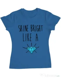 Tricou ADLER dama Shine bright like a diamond Albastru azuriu