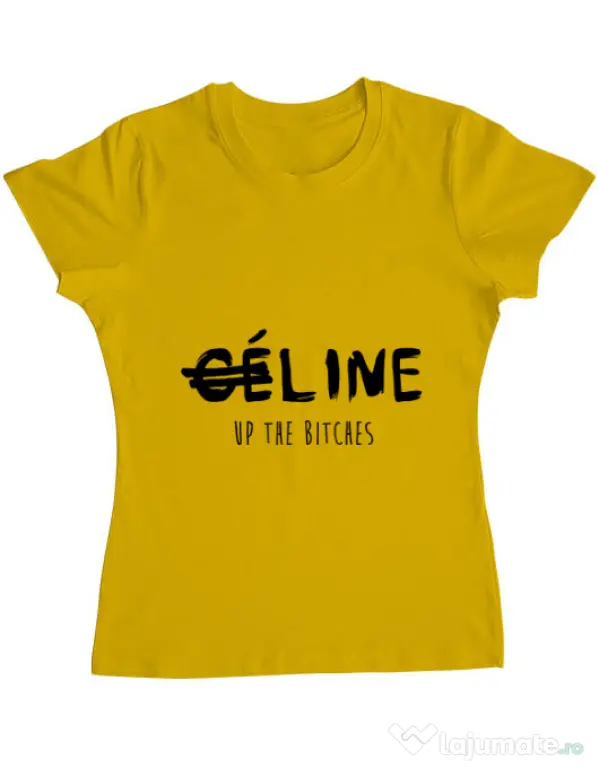 Tricou ADLER dama Line up bitches Galben