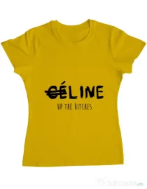 Tricou ADLER dama Line up bitches Galben