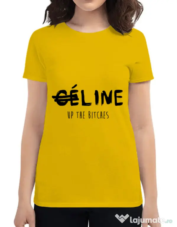 Tricou ADLER dama Line up bitches Galben