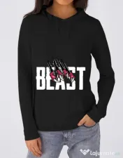 Hoodie dama cu gluga Beast Negru 