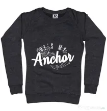 Bluza ADLER dama He s my anchor Negru melanj