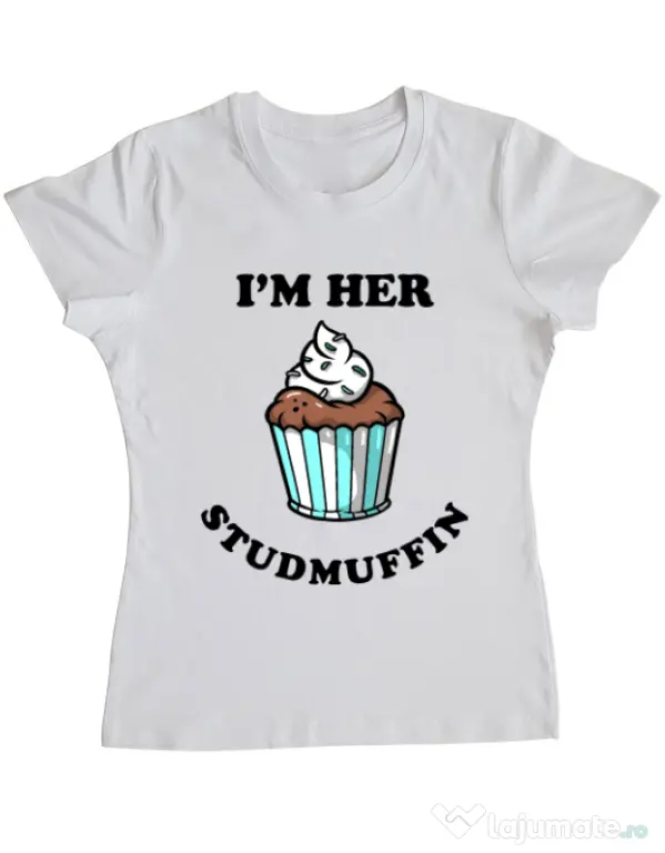 Tricou ADLER dama Her studmuffin Alb