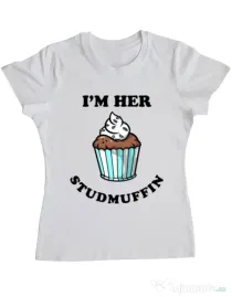 Tricou ADLER dama Her studmuffin Alb