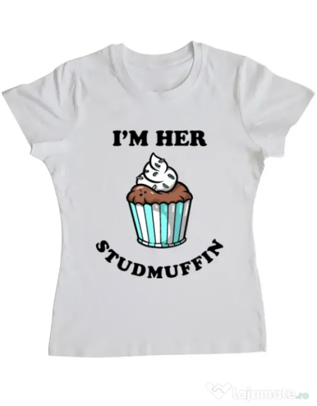 Tricou ADLER dama Her studmuffin Alb
