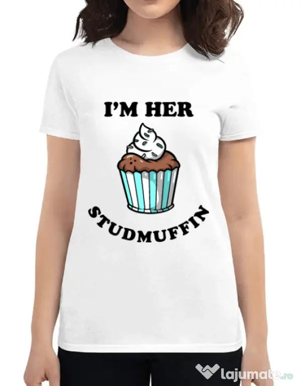 Tricou ADLER dama Her studmuffin Alb