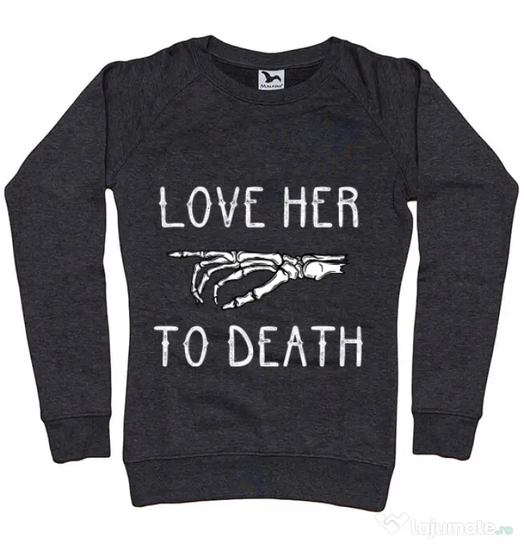 Bluza ADLER dama Love her to death Negru melanj