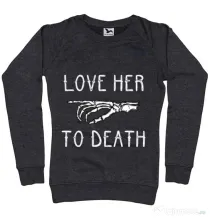 Bluza ADLER dama Love her to death Negru melanj