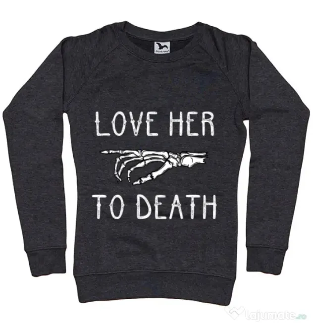 Bluza ADLER dama Love her to death Negru melanj