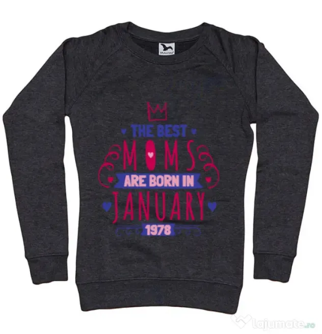 Bluza ADLER dama The best moms January Negru melanj
