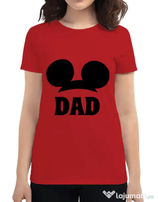 Tricou ADLER dama Mouse dad Rosu