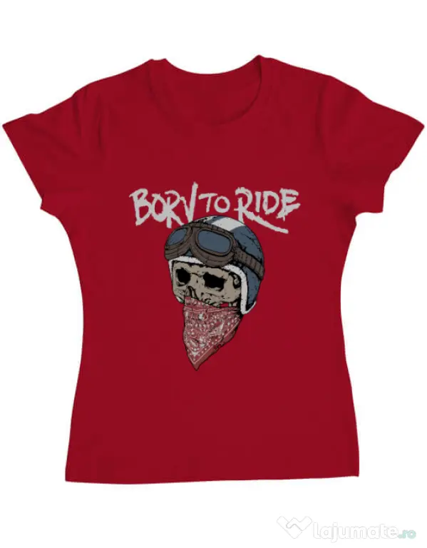 Tricou ADLER dama Born to ride Rosu