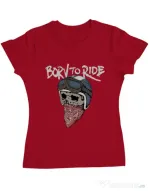 Tricou ADLER dama Born to ride Rosu