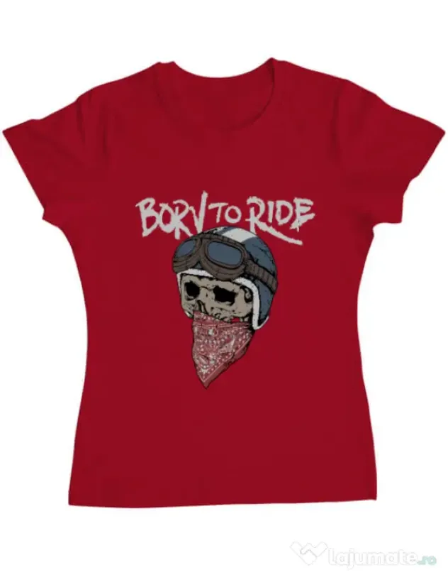 Tricou ADLER dama Born to ride Rosu