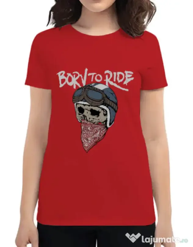 Tricou ADLER dama Born to ride Rosu