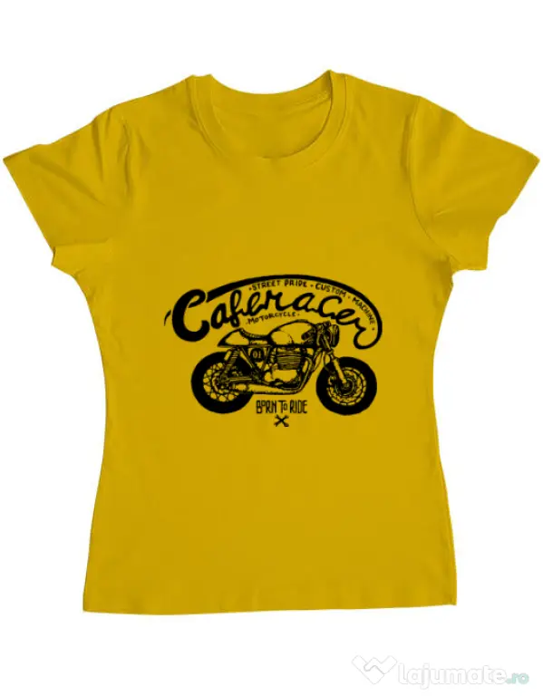 Tricou ADLER dama Caferacer Galben