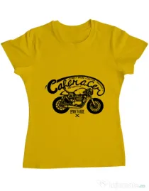 Tricou ADLER dama Caferacer Galben