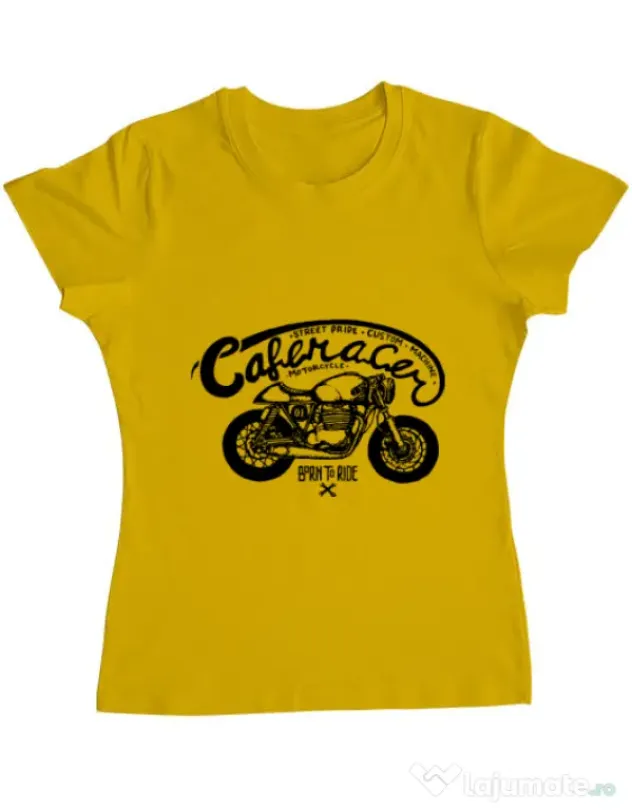 Tricou ADLER dama Caferacer Galben