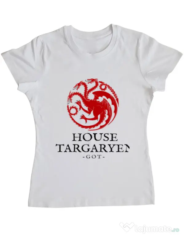 Tricou ADLER dama House Targaryen Alb