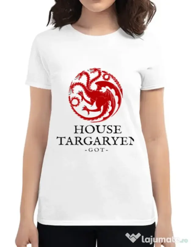 Tricou ADLER dama House Targaryen Alb