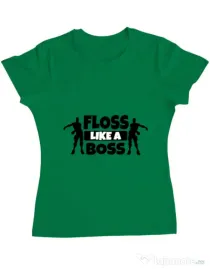 Tricou ADLER dama Floss like a boss Verde mediu
