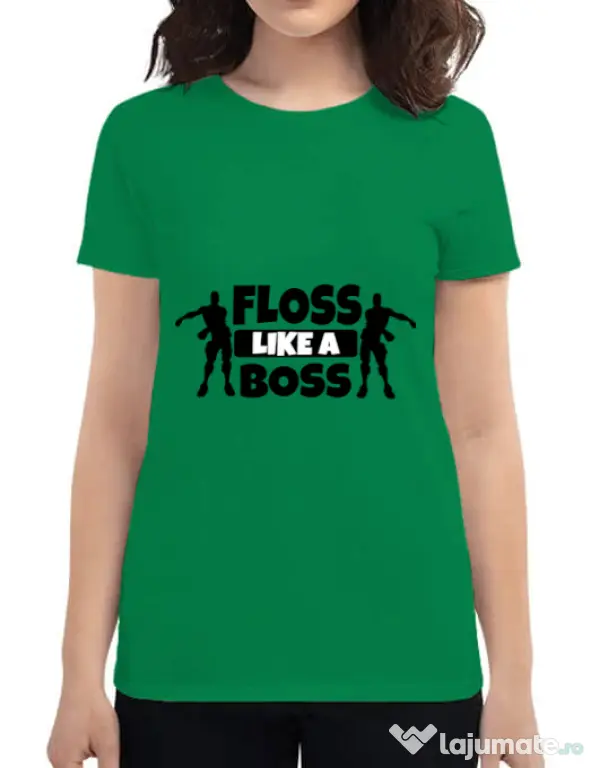 Tricou ADLER dama Floss like a boss Verde mediu