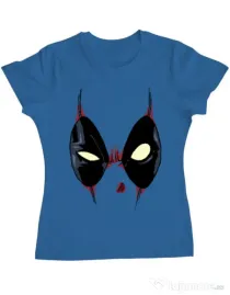 Tricou ADLER dama Deadpool mask Albastru azuriu