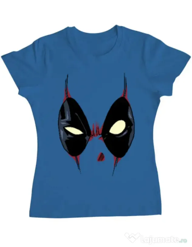 Tricou ADLER dama Deadpool mask Albastru azuriu
