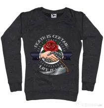 Bluza ADLER dama Death is certain Negru melanj