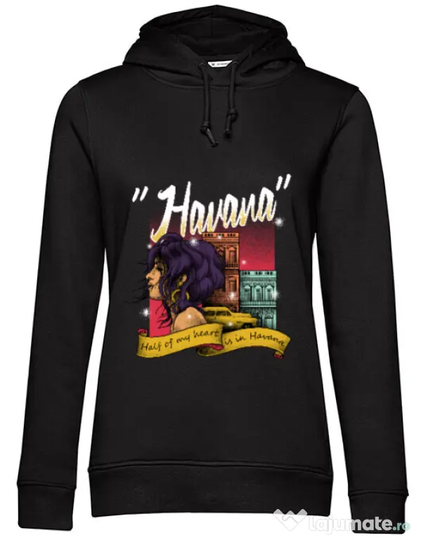 Hoodie dama cu gluga Havana Negru