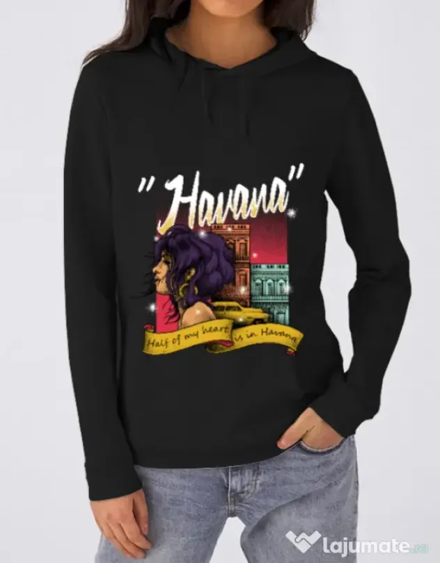 Hoodie dama cu gluga Havana Negru