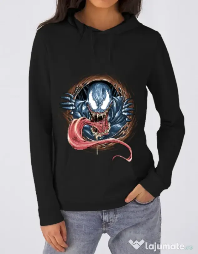 Hoodie dama cu gluga Venom rise Negru
