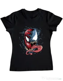 Tricou ADLER dama Venom vs Spiderman Negru