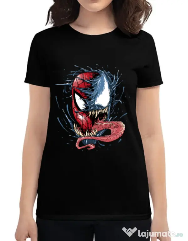 Tricou ADLER dama Venom vs Spiderman Negru