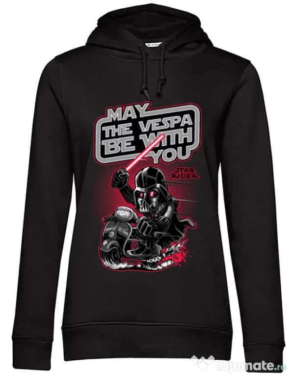Hoodie dama cu gluga Star rider Negru
