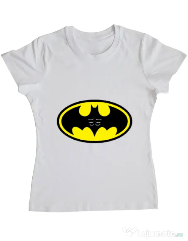Tricou ADLER dama Six pack Batman Alb