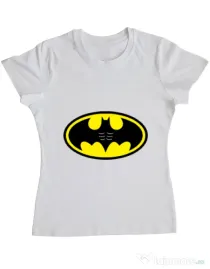 Tricou ADLER dama Six pack Batman Alb