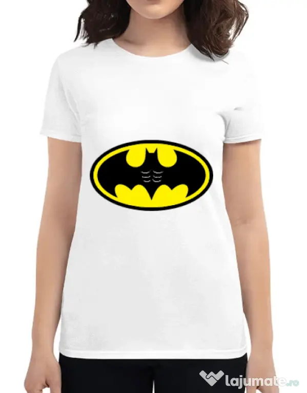 Tricou ADLER dama Six pack Batman Alb