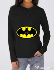 Hoodie dama cu gluga Six pack Batman Negru 