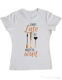 Tricou ADLER dama Always late Alb