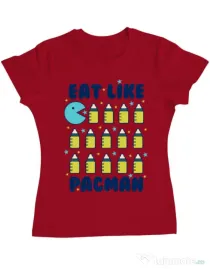 Tricou ADLER dama Eat Like Pacman Rosu