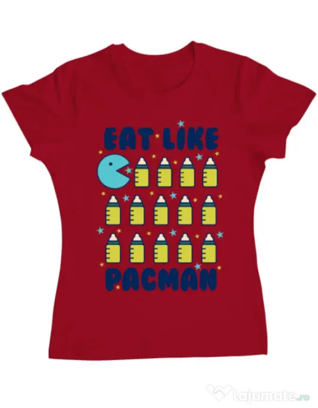 Tricou ADLER dama Eat Like Pacman Rosu