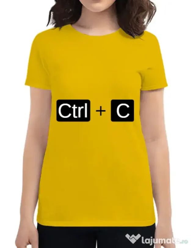 Tricou ADLER dama Ctrl Copy Galben