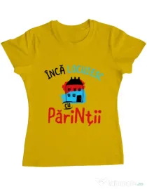 Tricou ADLER dama Inca locuiesc cu parintii Galben