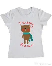 Tricou ADLER dama Teddy bear Alb
